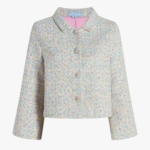 Hill House Bea Rainbow Multicolor Tweed Jacket Small